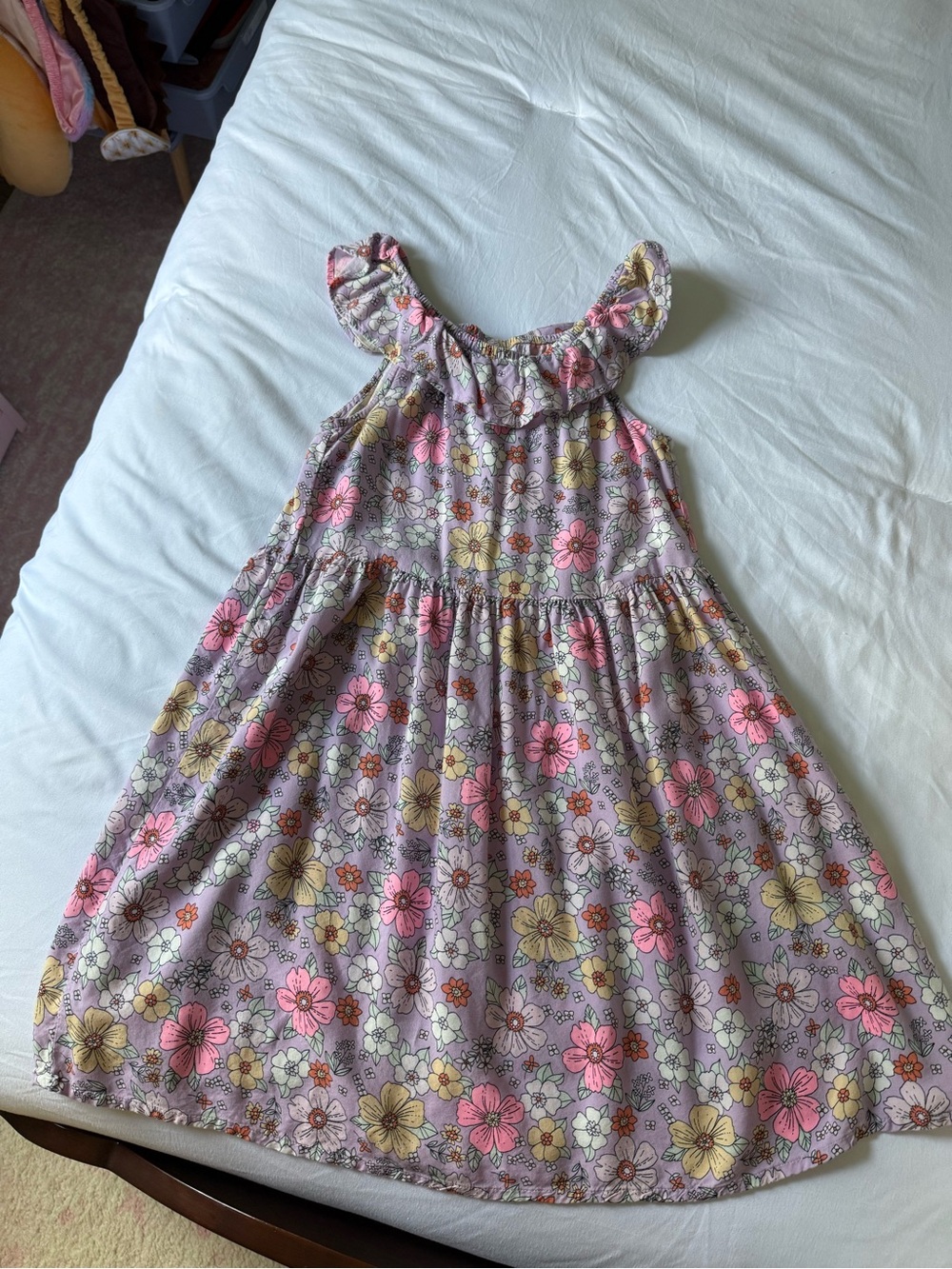 jumping beans Lavender Floral Ruffle Sundress with Pink & Yellow Blooms